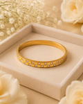 Luxury Gold Crystal Bangle for Women | Gold-Toned CZ Stone Bracelet