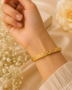 Luxury Gold Crystal Bangle for Women | Gold-Toned CZ Stone Bracelet
