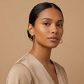 Gold Heart Outline Hoop Earrings for Women