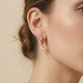 Gold Heart Crystal Hoop Earrings for Women