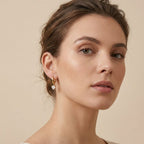 Gold Heart Crystal Hoop Earrings for Women