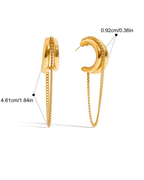 Adya Triple Hoop Chain Drop Earrings for Women