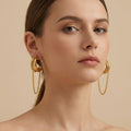 Adya Triple Hoop Chain Drop Earrings for Women