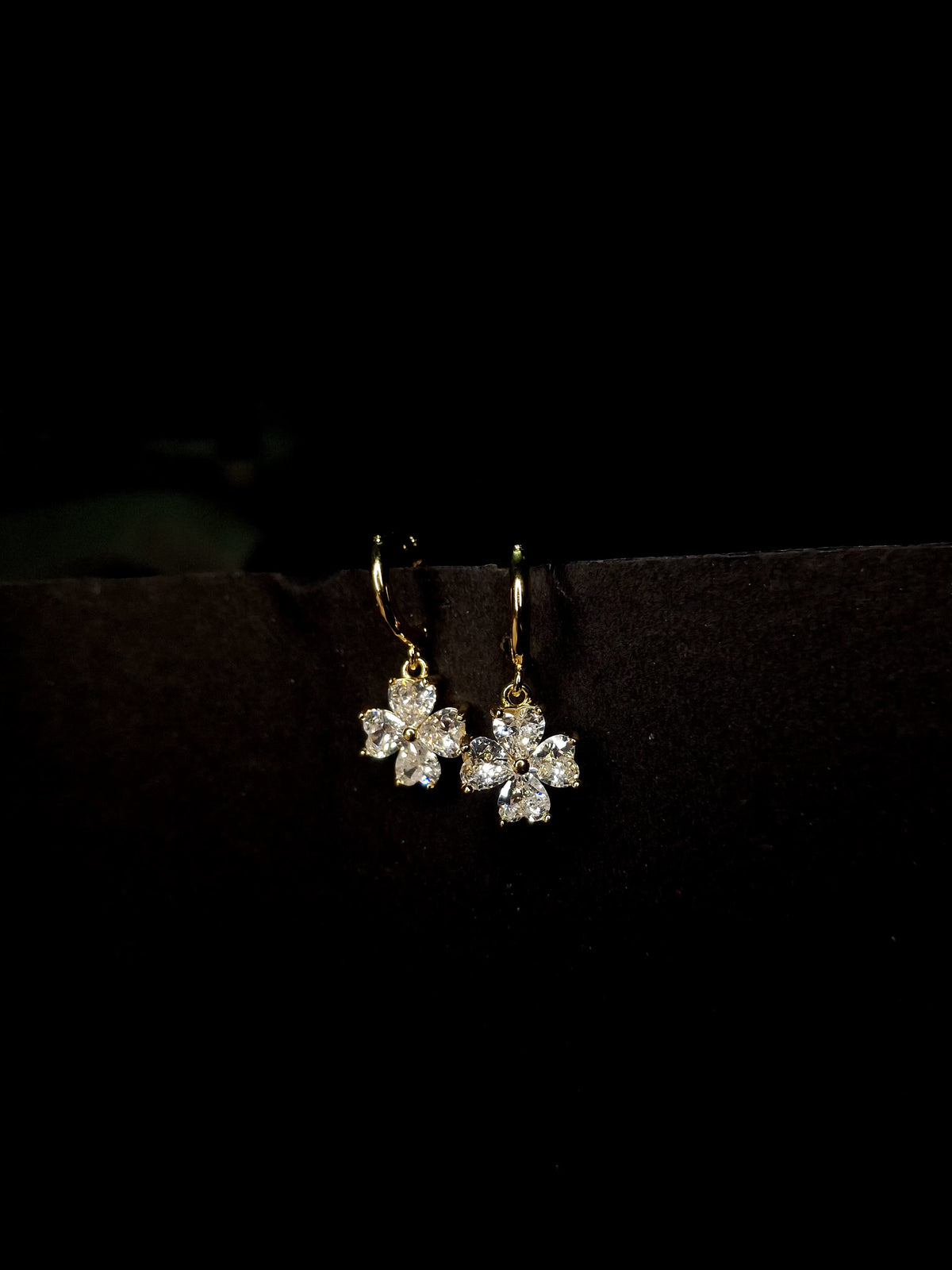 Adya Floral Crystal Drop Earrings for Women