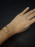 Adya Gold-Plated Crystal Hand Chain Bracelet for Women