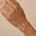 Adya Gold-Plated Crystal Hand Chain Bracelet for Women