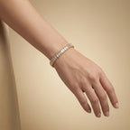 Adya Crystal Baguette Gold-Plated Tennis Bracelet for Women