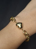 Adya Chunky Heart Charm Gold-Plated Chain Bracelet for Women