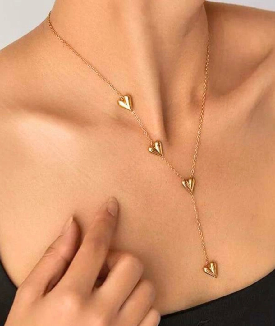 Adya Heart Link Y-Chain Gold-Plated Necklace for Women