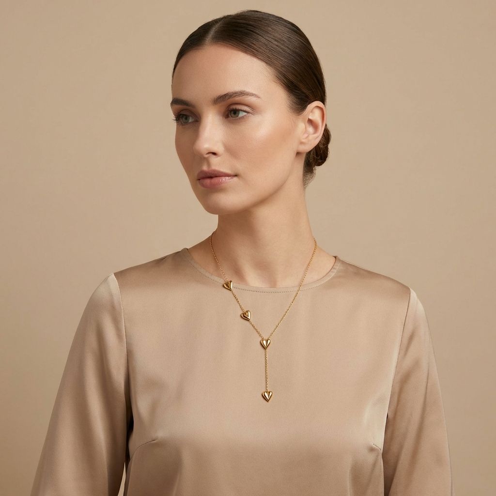 Adya Heart Link Y-Chain Gold-Plated Necklace for Women