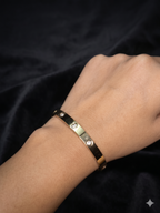 Adya Crystal Accent Gold-Plated Cuff Bangle for Women