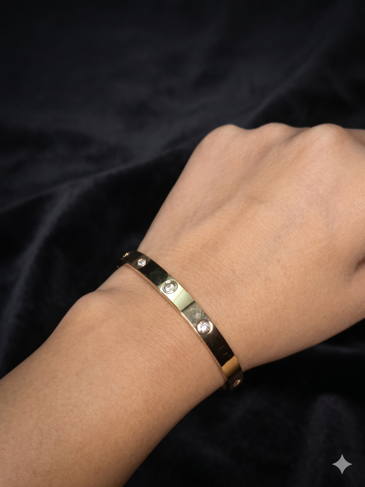 Adya Crystal Accent Gold-Plated Cuff Bangle for Women