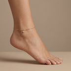 Adya Minimalist Gold-Plated Charm Anklet for Women