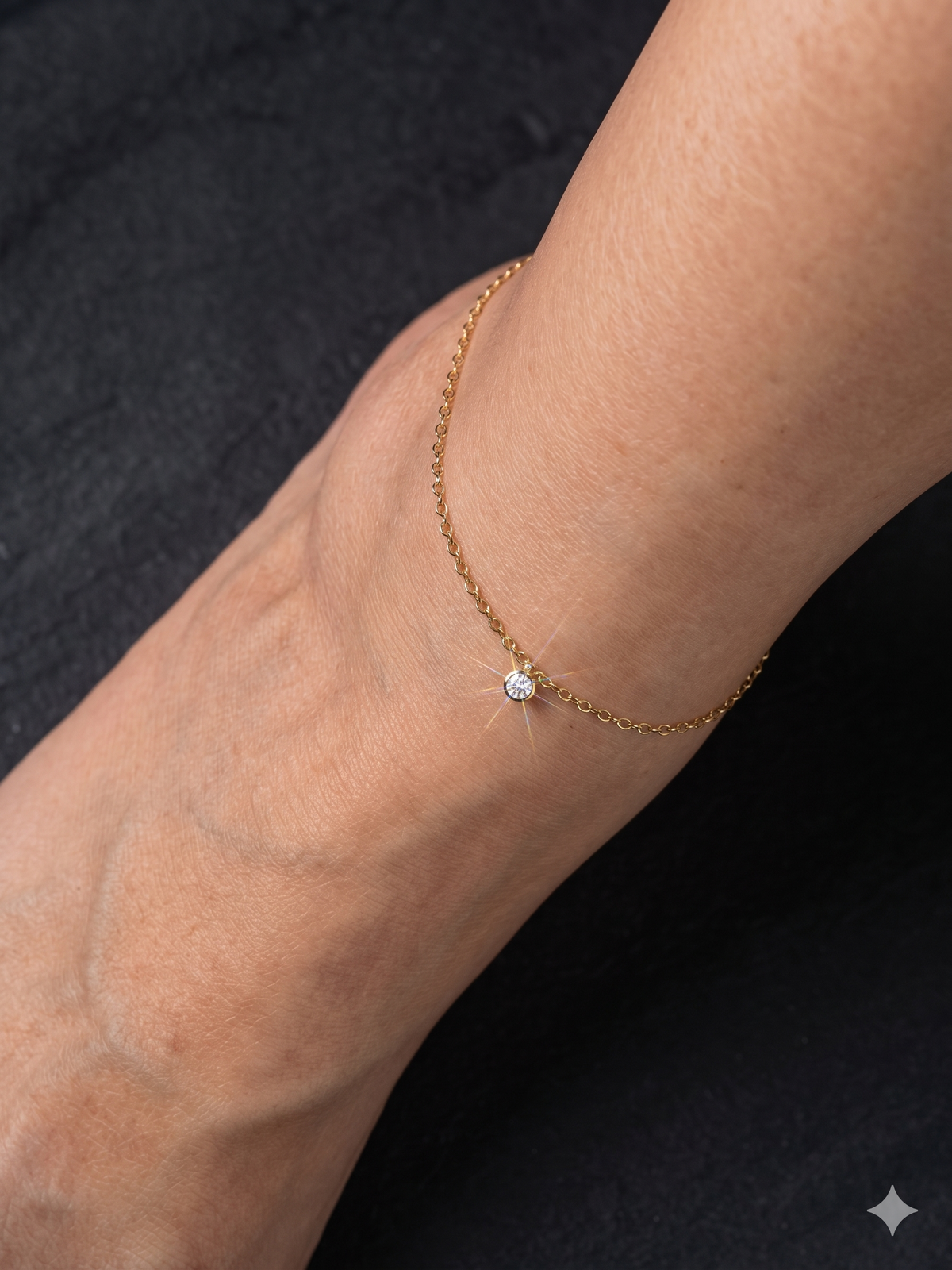 Adya Minimalist Gold-Plated Charm Anklet for Women