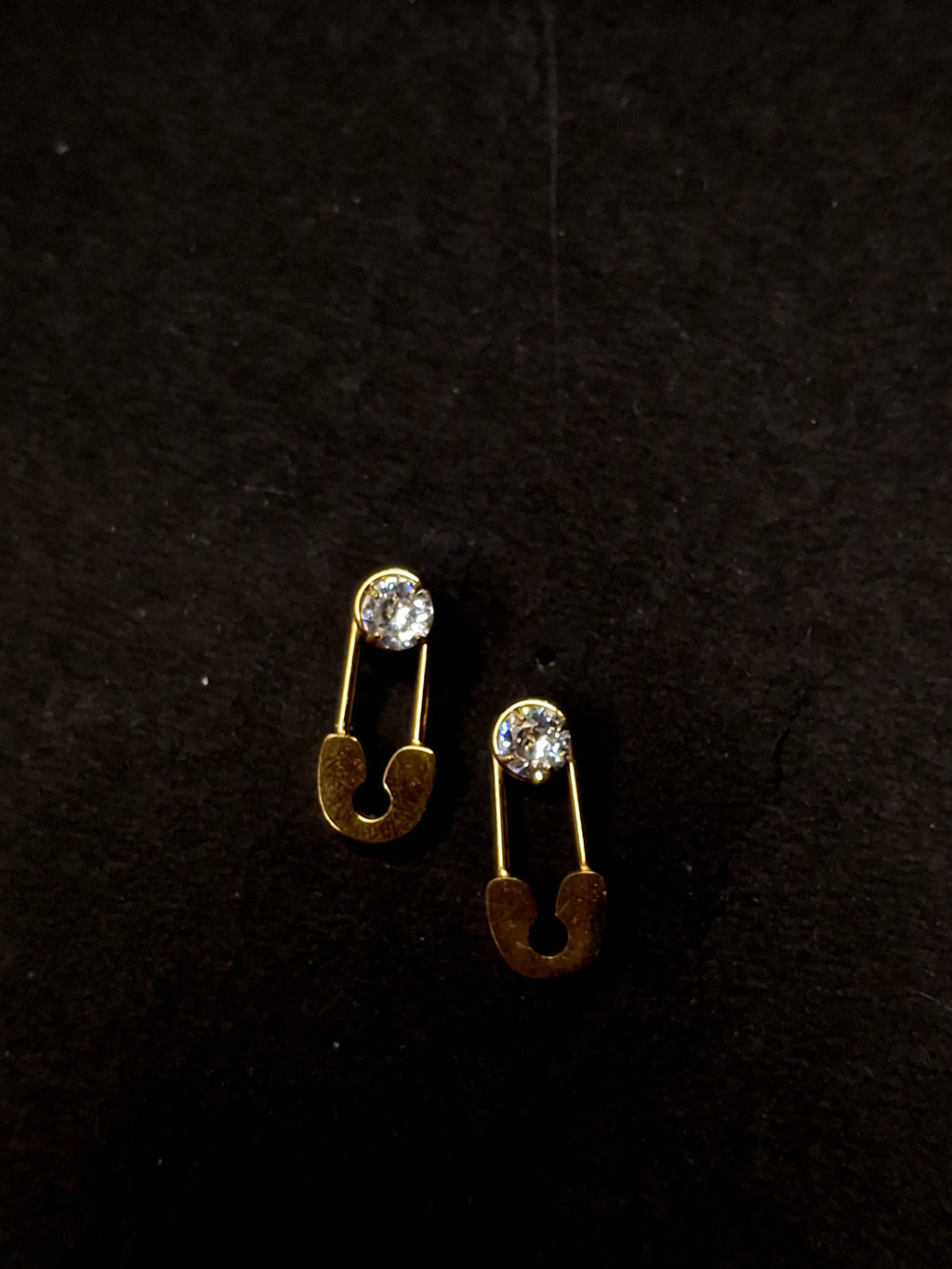 Adya Crystal Safety Pin Drop Earrings for Women