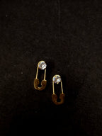Adya Crystal Safety Pin Drop Earrings for Women