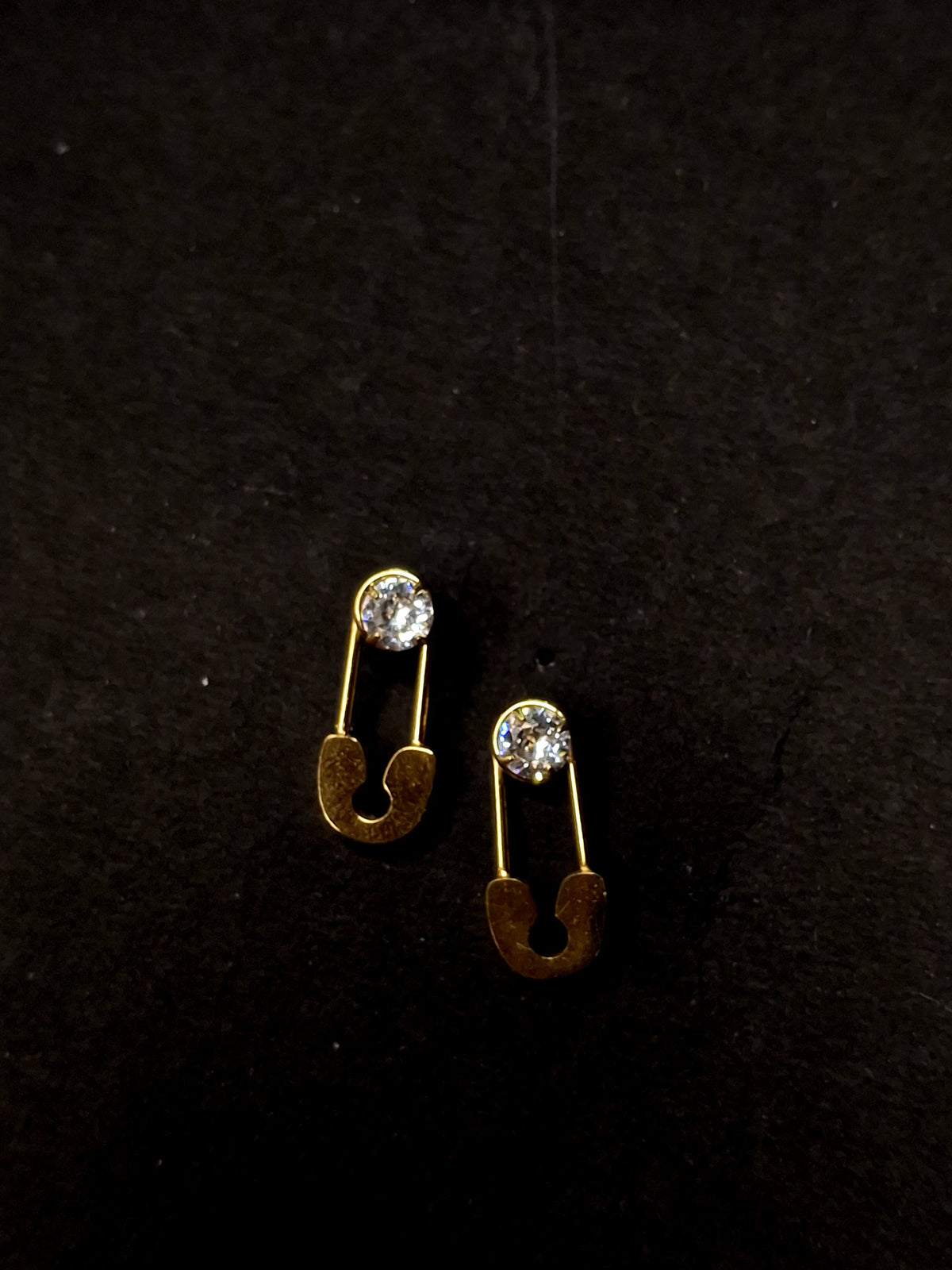 Adya Crystal Safety Pin Drop Earrings for Women