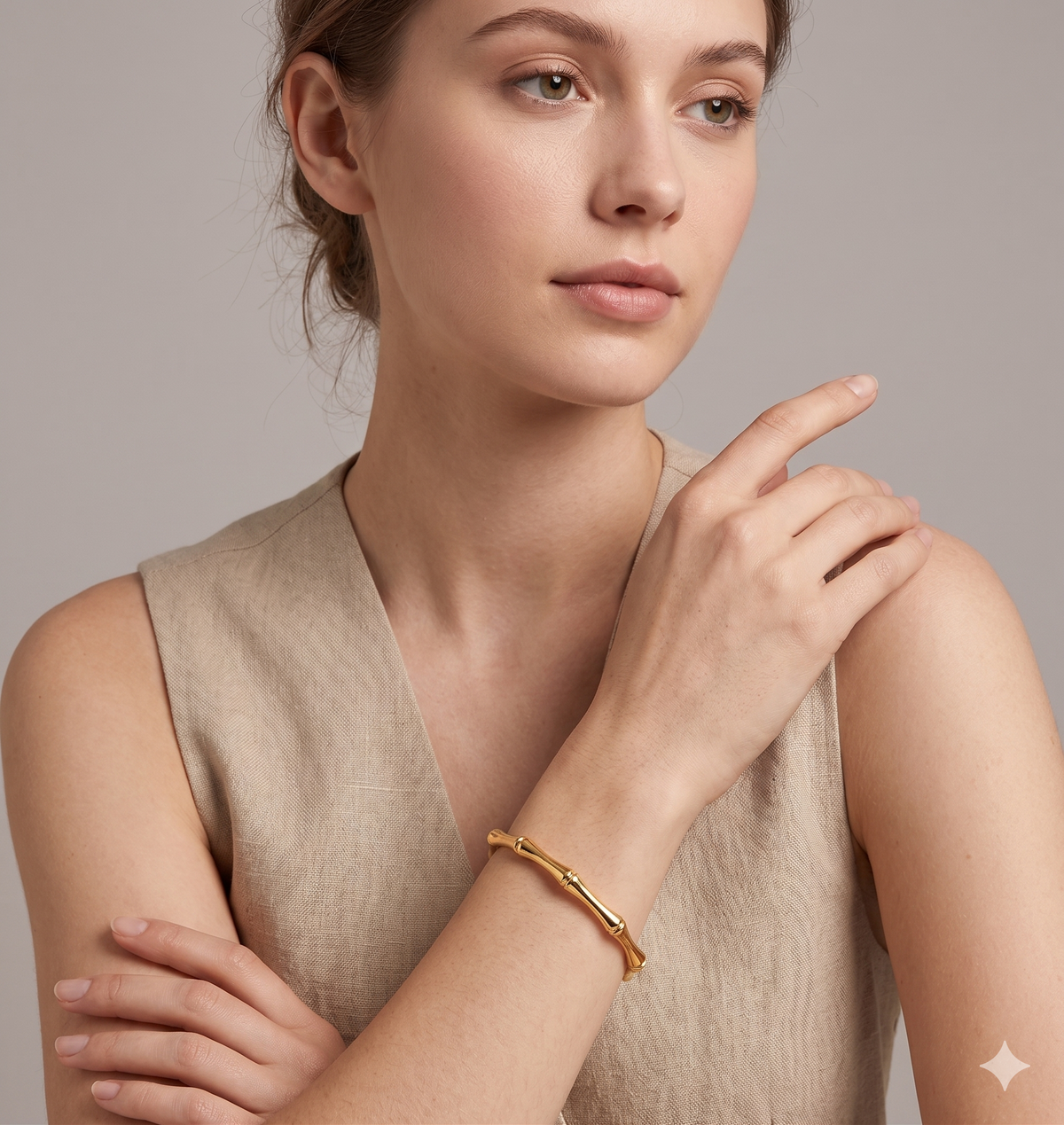 Adya Minimal Gold-Plated Bar Bangle for Women