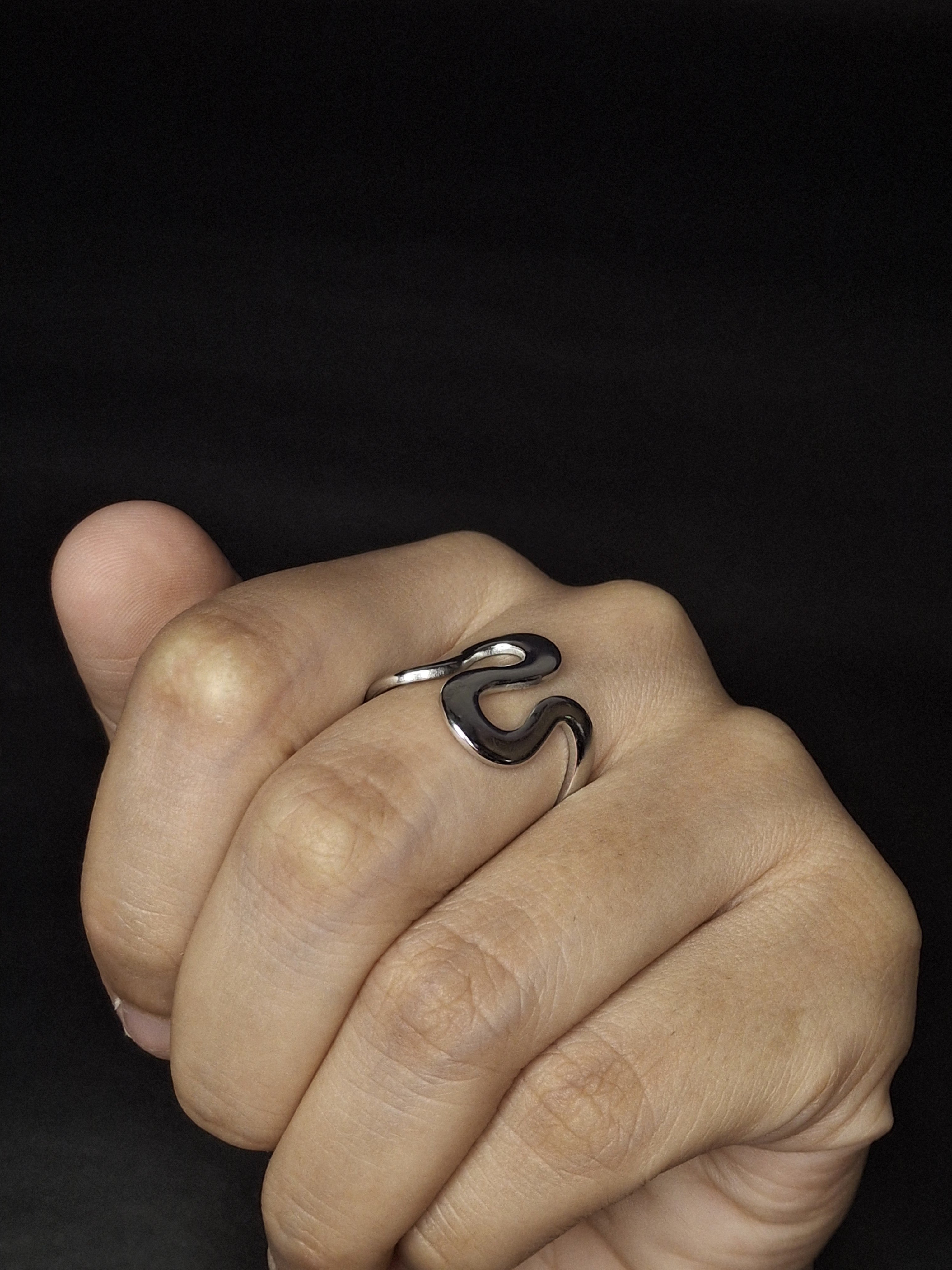 Adya Silver Silver Current Ring For Women