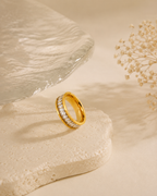 Adya Seraphina Crystal Gold-Plated Eternity Ring for Women