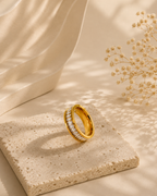 Adya Seraphina Crystal Gold-Plated Eternity Ring for Women