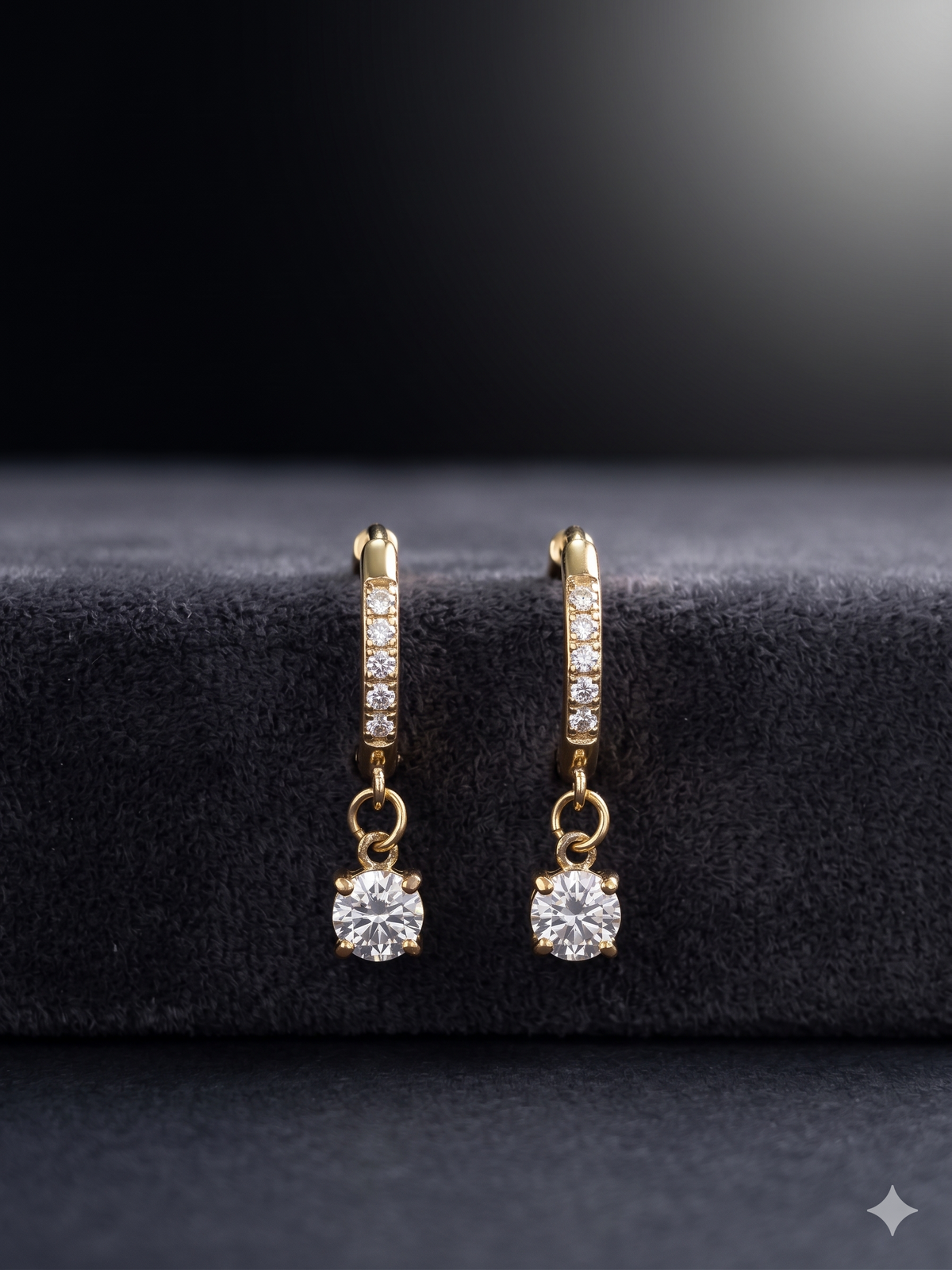 Gold Crystal Hoop Drop Earrings for Women