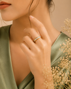 Adya Seraphina Crystal Gold-Plated Eternity Ring for Women