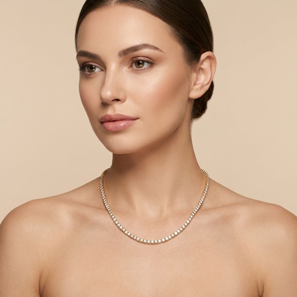 Adya Classic Tennis Gold-Plated Necklace for Women