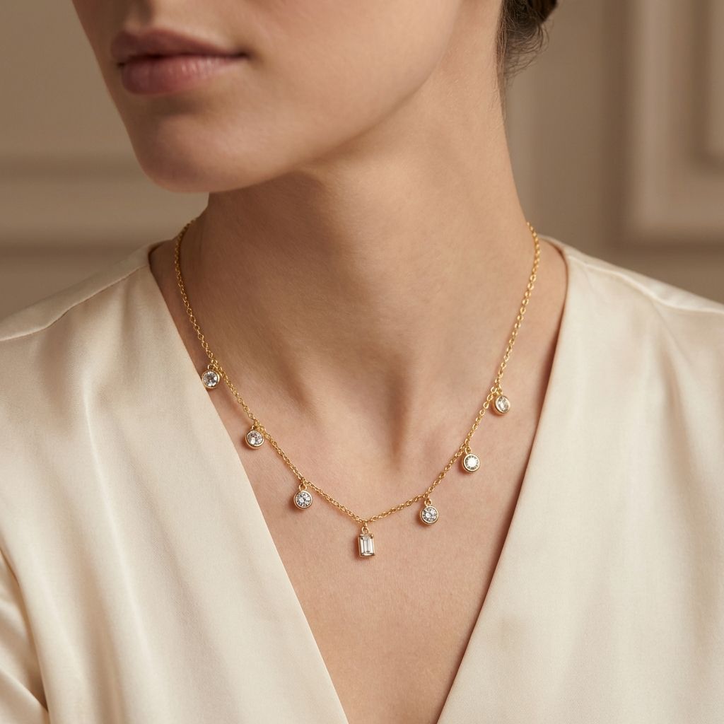 Adya Crystal Drop Pendant Necklace
