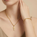 Golden Cross Pendant Necklace