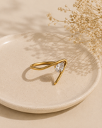 Adya Elara Pear-Cut Solitaire Gold-Plated Ring for Women