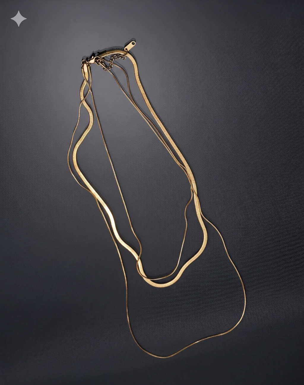 Gold Layered Chain Necklace Set for Women