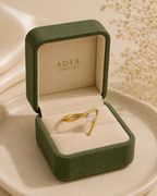Adya Elara Pear-Cut Solitaire Gold-Plated Ring for Women