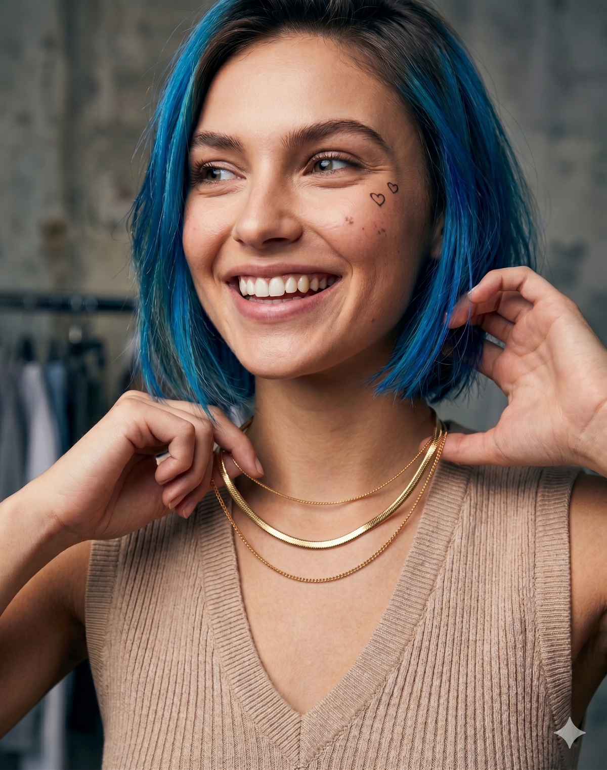 Gold Layered Chain Necklace Set for Women