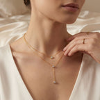 Adya Double Layer Crystal Drop Pendant Necklace