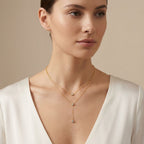 Adya Double Layer Crystal Drop Pendant Necklace