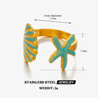 Adya Multicolor Aqua Shell Ring For Women