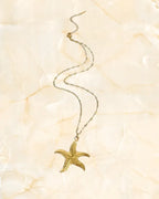 Gold-Toned Starfish Pendant Necklace for Women | Ocean-Inspired Statement Necklace