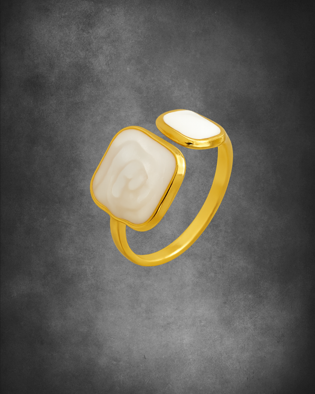 Adya Gold Pearl Dune Ring For Women
