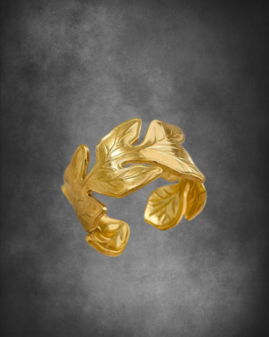 Adya Evergold Laurel Gold-Plated Adjustable Ring for Women