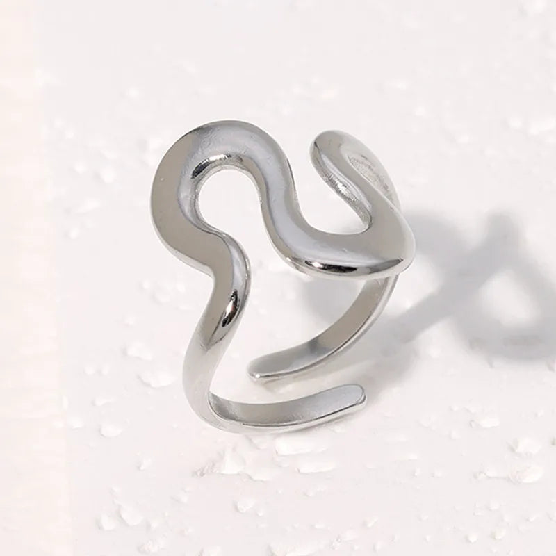 Adya Silver Silver Current Ring For Women