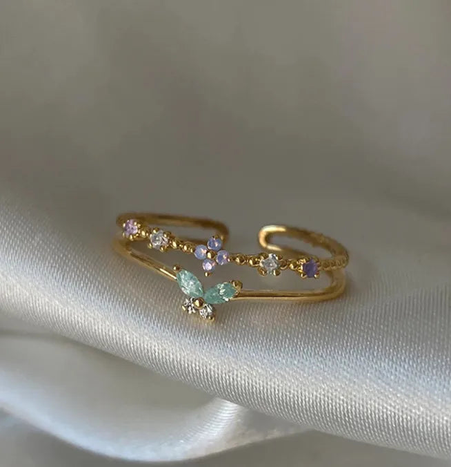 Adya Multicolor Springwing Ring For Women