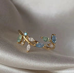Adya Gold And Blue Azurevine Ring For Women