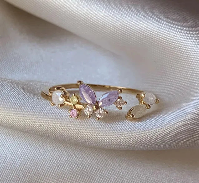 Adya Gold Lilacwing Ring For Women