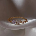 Adya Gold And Purple Petalwing Ring For Women