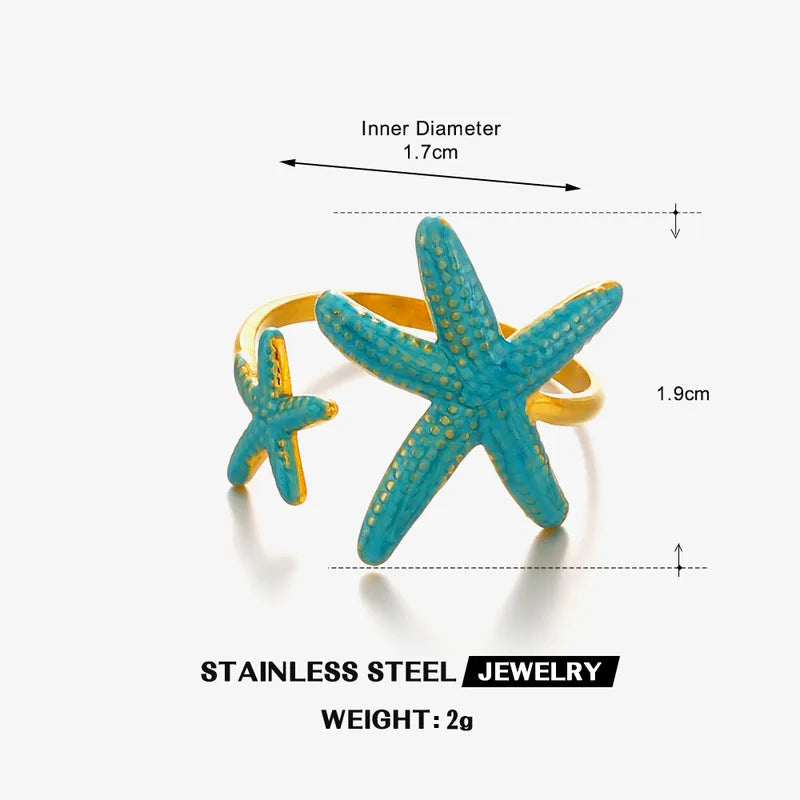Adya Blue Azure Star Ring For Women