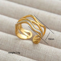 Adya Gold Pearl Wave Ring For Women