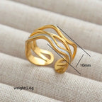 Adya Gold Pearl Wave Ring For Women