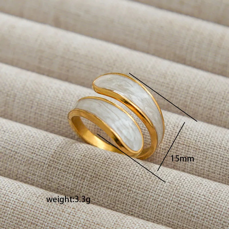 Adya Ivory Elegance Gold-Plated Statement Ring for Women