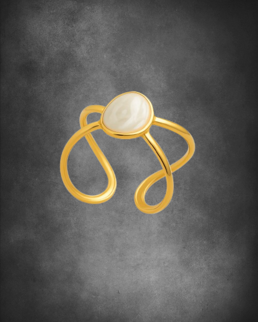 Adya Gold Moonpearl Ring For Women